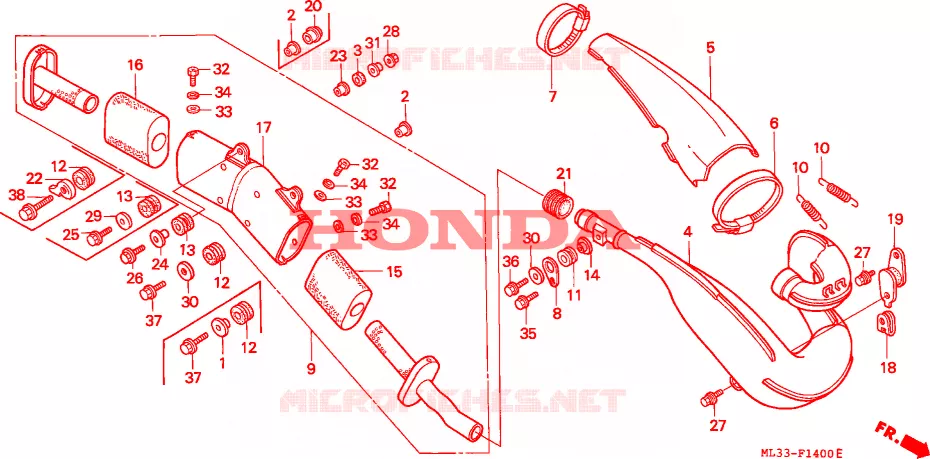 ECHAPPEMENT Honda MOTO 500 CR 1994  CR500RR