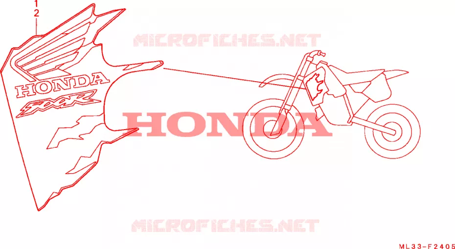 MARQUE(CR500RV) Honda MOTO 500 CR 1997  CR500RV