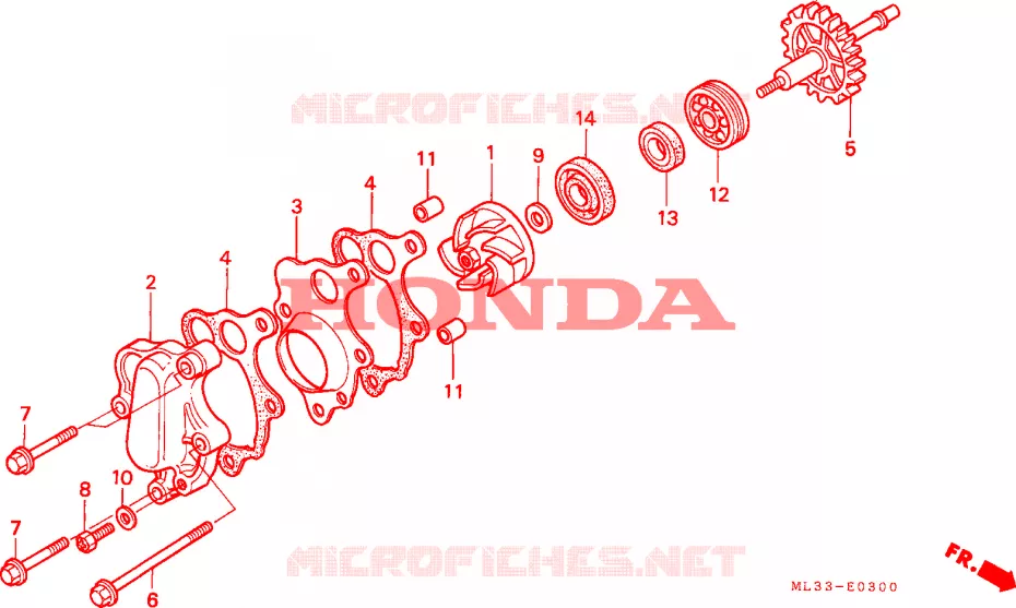 POMPE A EAU Honda MOTO 500 CR 1991  CR500RM