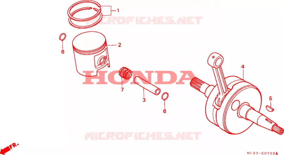 VILEBREQUIN - PISTON Honda MOTO 500 CR 1990  CR500RL