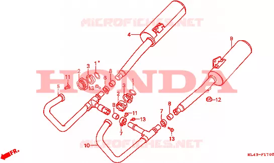 SILENCIEUX D'ECHAPPEMENT Honda MOTO 450 CB 1986  CB450SG