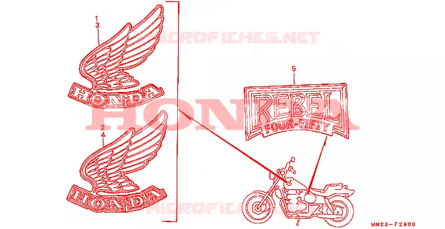AUTOCOLLANTS Honda MOTO 450 CM 1987  CMX450CH