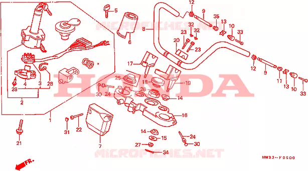 GUIDON - TE DE FOURCHE Honda MOTO 450 REBEL 1987  CMX450CH