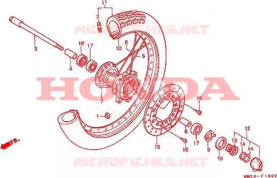 ROUE AVANT Honda MOTO 450 CM 1987  CMX450CH
