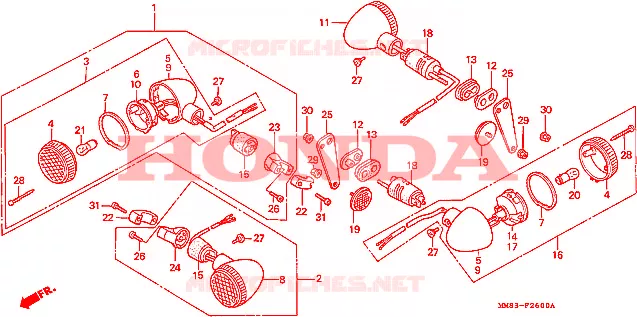 CLIGNOTANT Honda MOTO 1100 SHADOW 1987  VT1100CH