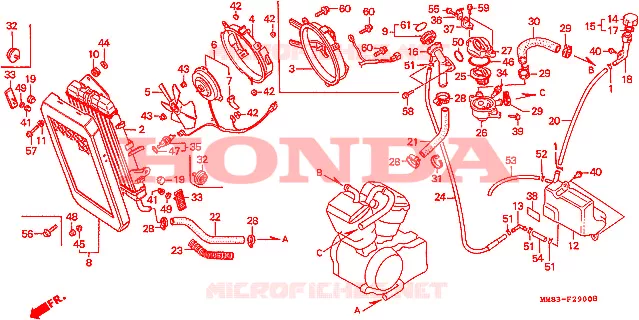 RADIATEUR Honda MOTO 1100 SHADOW 1993  VT1100CP