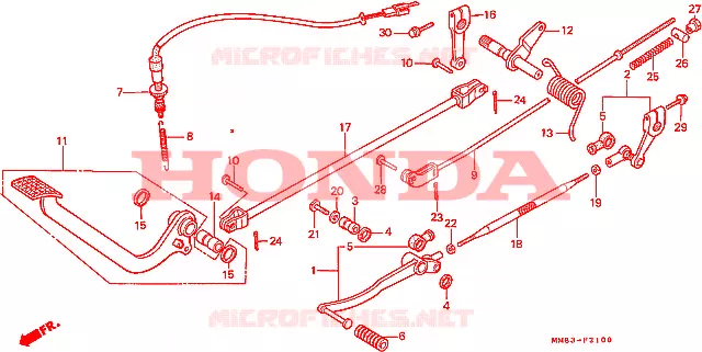 SELECTEUR - PEDALE DE FREIN Honda MOTO 1100 SHADOW 1987  VT1100CH