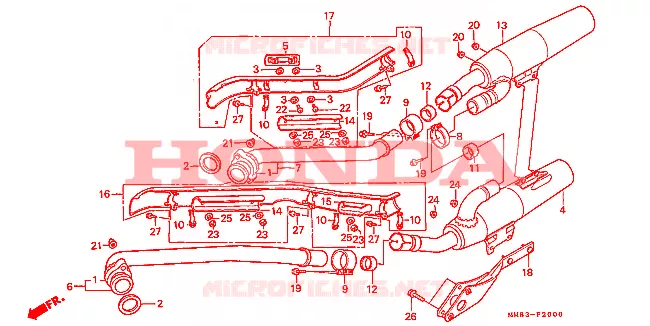 SILENCIEUX D'ECHAPPEMENT Honda MOTO 1100 SHADOW 1993  VT1100CP