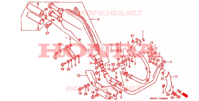 SILENCIEUX D'ECHAPPEMENT Honda MOTO 600 TRANSALP 1990  XL600VL