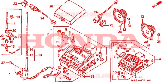 RADIO Honda MOTO 1500 GOLD-WING 1991  GL1500SEM