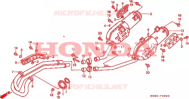 SILENCIEUX D'ECHAPPEMENT Honda MOTO 650 NX 1991  NX650L