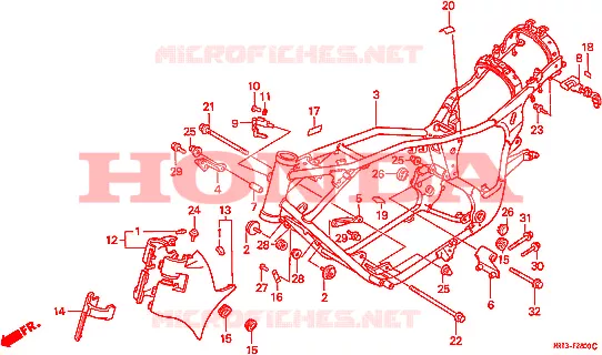 CADRE Honda MOTO 600 SHADOW 1993  VT600CDP