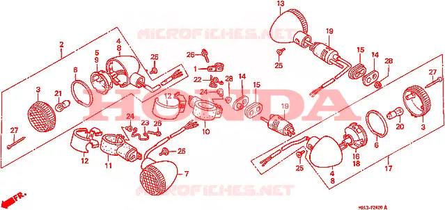 CLIGNOTANT Honda MOTO 600 SHADOW 1993  VT600CDP