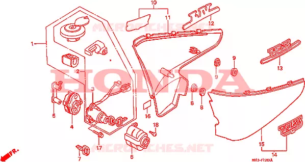 COUVERCLES LATERAUX Honda MOTO 600 SHADOW 1993  VT600CP