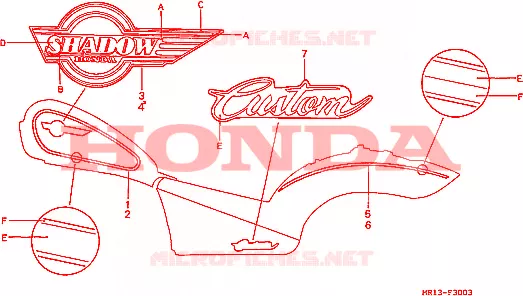 MARQUE(4) Honda MOTO 600 SHADOW 1993  VT600CP