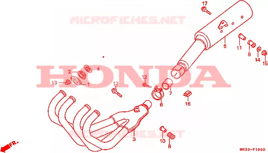 SILENCIEUX D'ECHAPPEMENT Honda MOTO 500 CBR 1991  CBR500FM