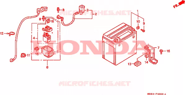 BATTERIE Honda MOTO 800 PC800 1989  PC800K