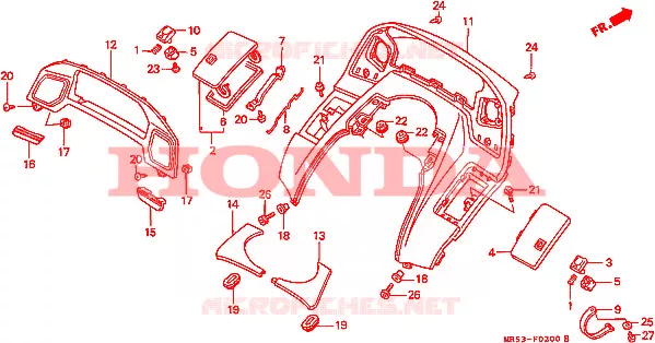 ENTOURAGE DE COMPTEUR Honda MOTO 800 PC800 1990  PC800L