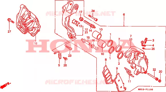 ETRIER DE FREIN AVANT Honda MOTO 800 PC800 1990  PC800L
