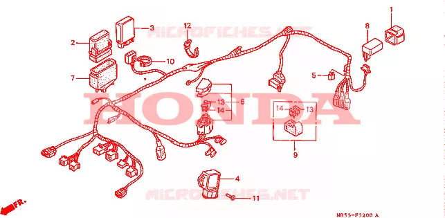 FAISCEAU DES FILS Honda MOTO 800 PC800 1990  PC800L