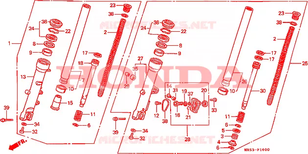FOURCHE Honda MOTO 800 PC800 1990  PC800L