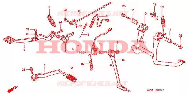PEDALE - BEQUILLE Honda MOTO 800 PC800 1990  PC800L