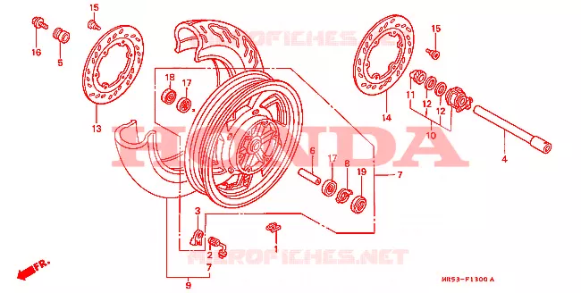 ROUE AVANT Honda MOTO 800 PC800 1990  PC800L