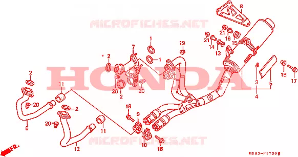 SILENCIEUX D'ECHAPPEMENT Honda MOTO 400 VFR 1991  VFR400R3M