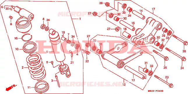 AMORTISSEUR ARRIERE Honda MOTO 1000 CBR 1991  CBR1000FM