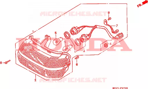 FEU ARRIERE Honda MOTO 1000 CBR 1991  CBR1000FM