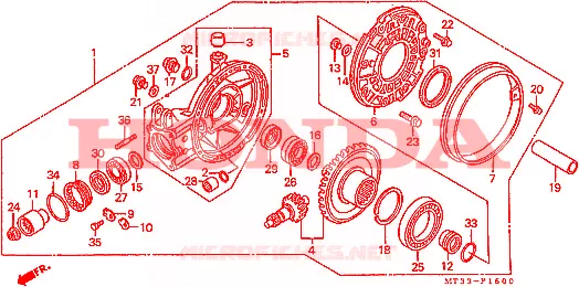 COUPLE CONIQUE (ST1100L/M/N/P/R) Honda MOTO 1100 PAN-EUROPEAN 1993  ST1100P