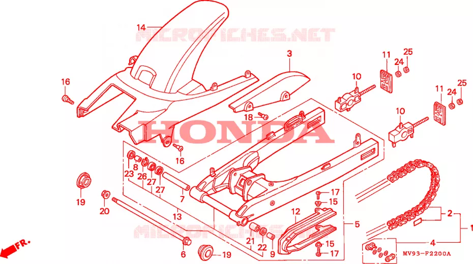 BRAS OSCILLANT Honda MOTO 600 CBR 1995  CBR600FS