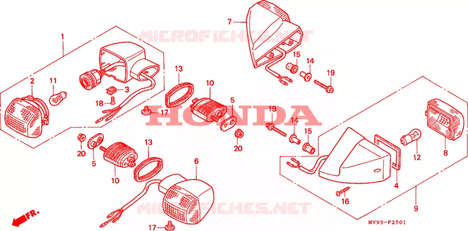 CLIGNOTANT (CBR600FS/3S/T/3T/SET) Honda MOTO 600 CBR 1995  CBR600FS