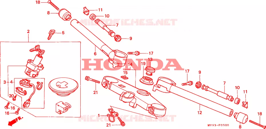 GUIDON - TE DE FOURCHE Honda MOTO 600 CBR 1995  CBR600FS