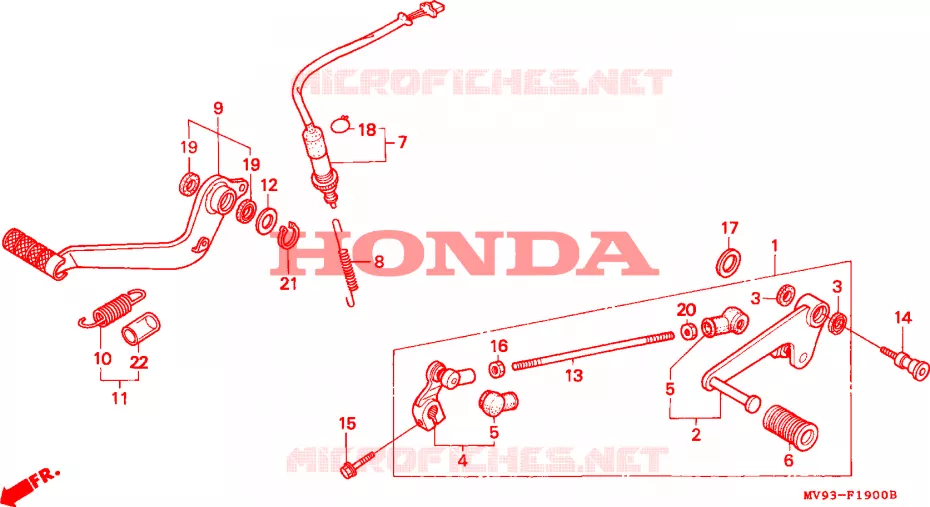 SELECTEUR - PEDALE DE FREIN Honda MOTO 600 CBR 1995  CBR600FS