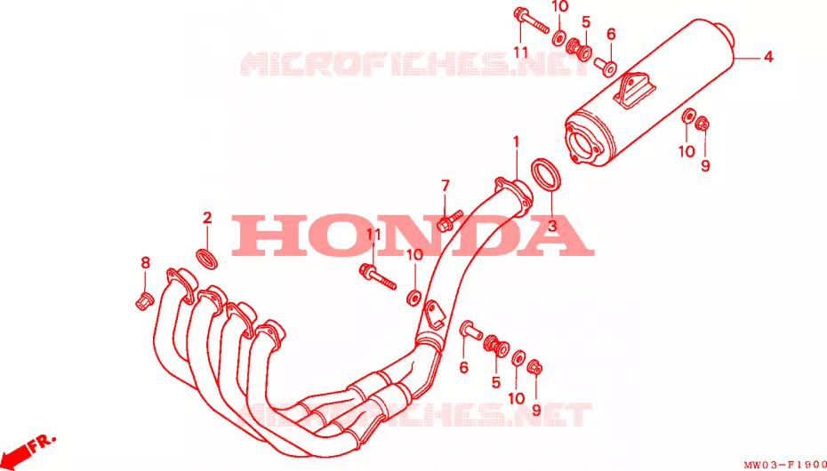 SILENCIEUX D'ECHAPPEMENT Honda MOTO 900 CBR 1993  CBR900RRP