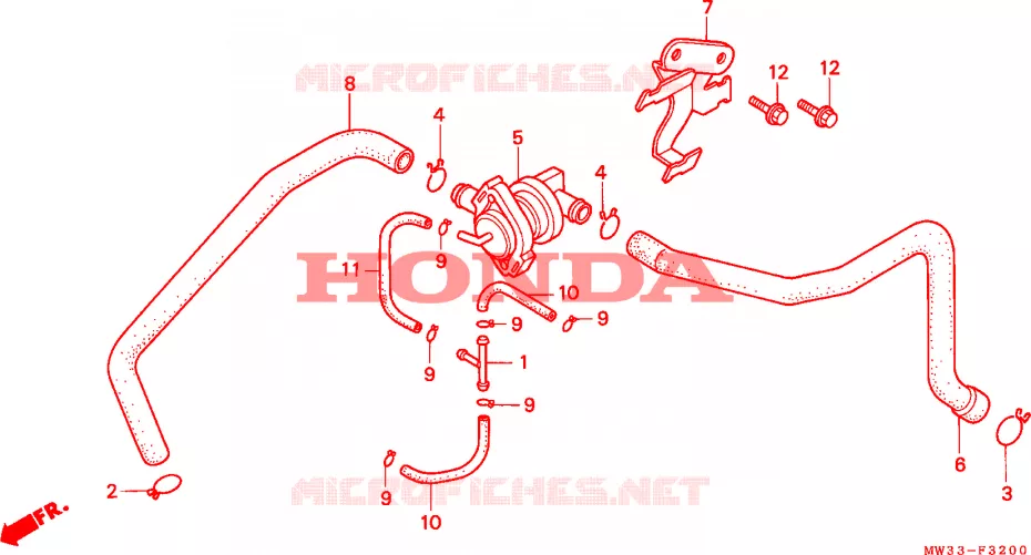 COMMANDE INJECTION D'AIR SOUPAPE Honda MOTO 750 CB 1996  CB750F2T