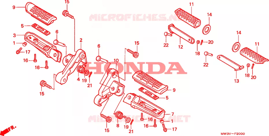 REPOSE PIED Honda MOTO 750 CB 1997  CB750F2V