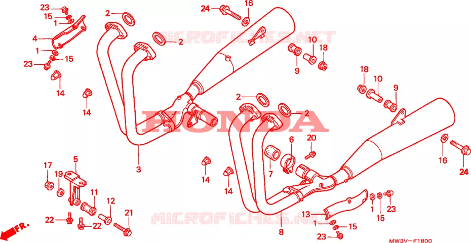 SILENCIEUX D'ECHAPPEMENT Honda MOTO 750 CB 2003  CB750F21