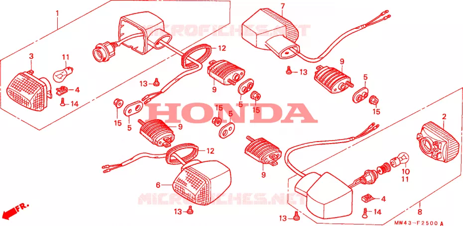 CLIGNOTANT Honda MOTO 750 RC45 1995  RVF750RS