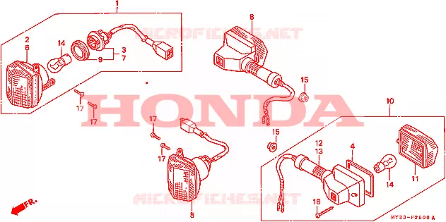 CLIGNOTANT Honda MOTO 650 NX 1993  NX650P
