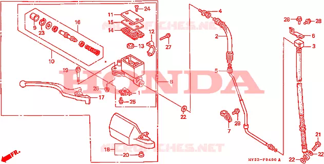 MAITRE CYLINDRE DE FREIN AVANT Honda MOTO 650 NX 1993  NX650P