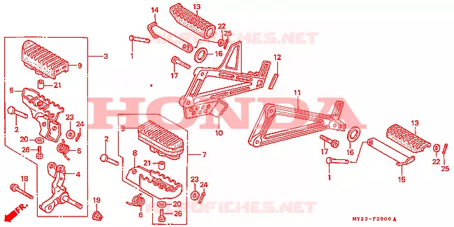 REPOSE PIED Honda MOTO 500 NX 1994  NX500R