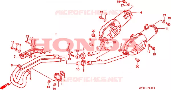 SILENCIEUX D'ECHAPPEMENT Honda MOTO 500 NX 1993  NX500P