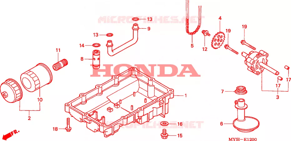 POMPE A HUILE - CARTER D'HUILE Honda MOTO 500 CB 2002  CB5002