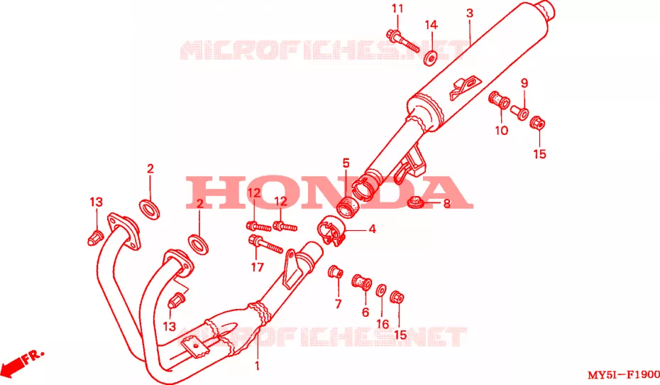 SILENCIEUX D'ECHAPPEMENT Honda MOTO 500 CB 2001  CB500S2