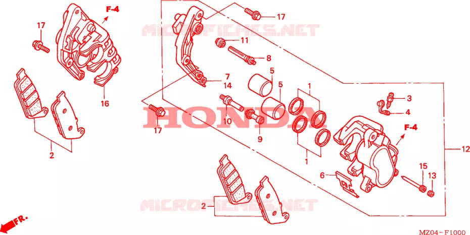 ETRIER DE FREIN AVANT Honda MOTO 1500 GOLD-WING 2002  GL1500CD2