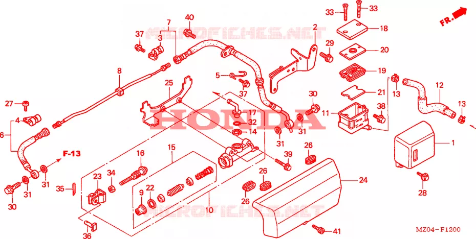 MAITRE-CYLINDRE DE FREIN ARRIERE Honda MOTO 1500 GOLD-WING 2001  GL1500C1