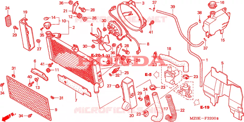 RADIATEUR Honda MOTO 1500 GOLD-WING 2002  GL1500CD2
