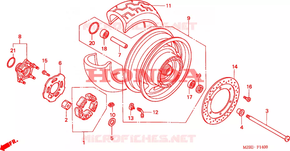 ROUE ARRIERE Honda MOTO 1500 GOLD-WING 2002  GL1500C2